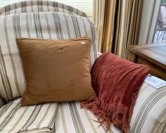 Ethan Allen Hyde chairs, Decorative Pillows, Throw Blanket