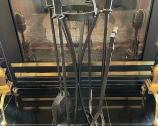 Iron fireplace tools