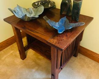 Mission Style End Tables (3),
Pottery