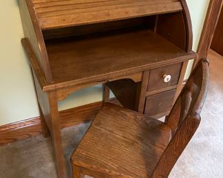 Vintage Child's Roll Top Desk