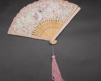 Handheld Floral Lace Folding Fan