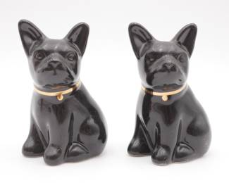 Ceramic Black French Bulldog Salt & Pepper Shakers