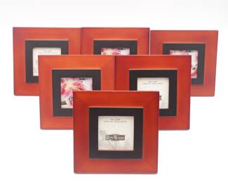 Lot Of 6 Rare Woods Dax Cherry Wooden Square 3x3 Photo Frames