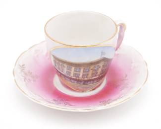 Fine China Teacup and Saucer with Hale Bros. Department Store Design