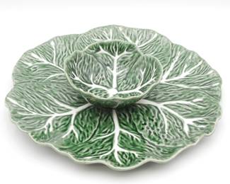 Maxcera Handcrafted Embossed Green Cabbage Dip & Serving Plate