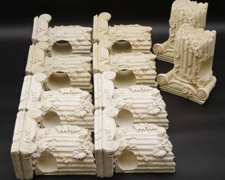 Lot of 10 Large Pillar Style Curtain Rod Brackets