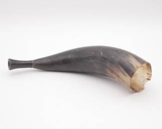 Vintage Hand Cafted Black Powder Buffalo Horn