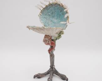 Handmade Ocean Themed Sculpture With Shell & Corals