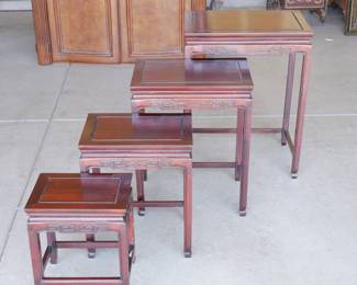 Set of Four Chinese Rosewood Nesting Tables