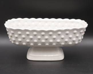 Opalhouse Hobnail Terracotta Footed White Bowl