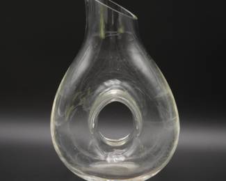 Clear Glass Donut Hole Wine Decanter