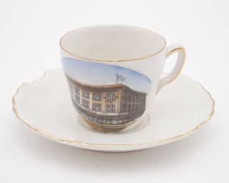 Fine China Teacup and Saucer with Hale Bros. Department Store Design