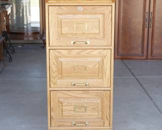 3-Drawer Oak Filing Cabinet
