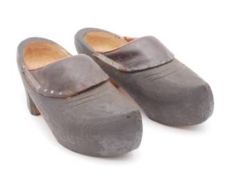 Pair of Antique Nordic Wooden Shoes