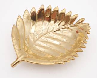 Opalhouse Gold Electroplated Ceramic Palm Leaf Trinket Dish Tray
