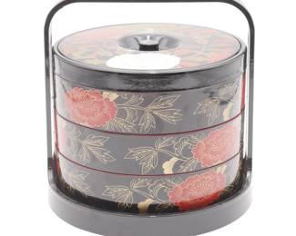 Vintage Japanese 3 Tier Bento Box Lacquerware Container