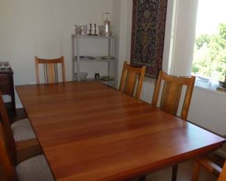Lovely Cherry Stickley dining room table and 6 chairs