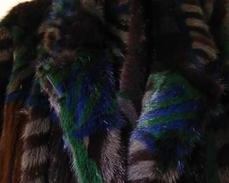 Blue, Green, Purple, Silver Dyed Mink