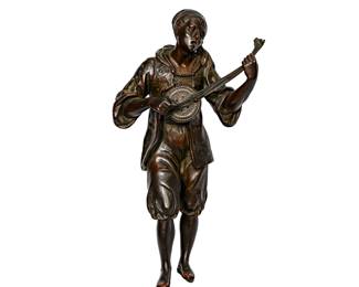 140  THE MINSTREL BRONZE FIGURE