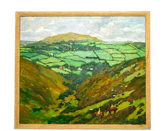 148  OIL ON CANVAS  JOSHUA TOLDFORD  LANDSCAPE HORSE  RIDER