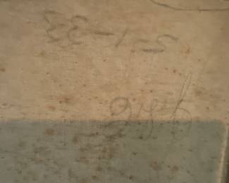 Dated 5-1-33 Signed  JSC on Back