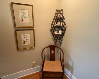 Nice Corner Shelf and 1 of 3 Henredon  Chairs.