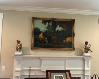 Fabulous Pair of Monkeys, made in Portugal and info on the Chicken Oil on Canvas, coming soon.