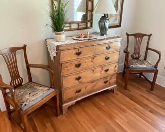 Vintage Chest and 2 Side Chairs that are wonderful.
