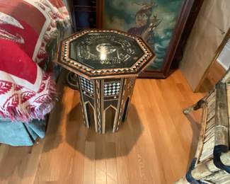 Small octagon inlaid table.