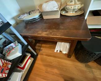 Nice old Mission Style Desk with Meat Tray and Tureen. 