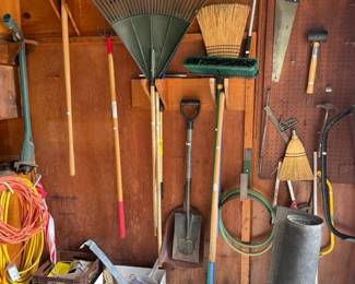 Shovels, Axes, Broom, Rakes

