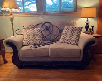 Ashley Furniture Loveseat, Floor lamp