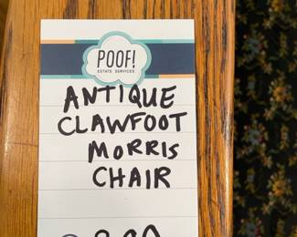 Antique Clawfoot Morris Chair