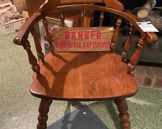 Thomasville wood chair, Danger sign