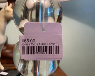 Glass Orbs Table Lamp, White horse scotch figure