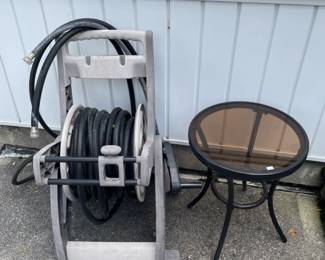 Side metal table, Hose and hose holder