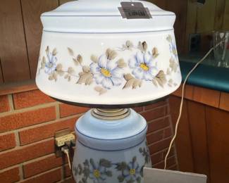 Vintage Painted Hurricane Lamp
