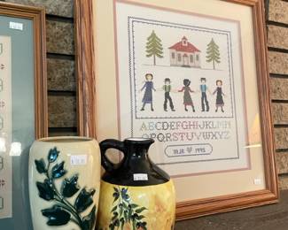Vtg. Alphabet framed needlepoints