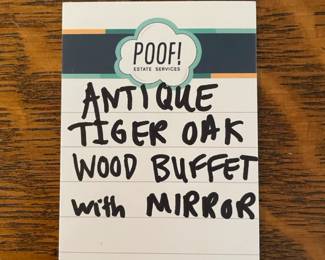 Antique tiger oak wood buffet with mirror