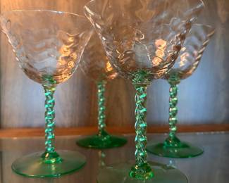Set of 4 Twisted Stem Cordial Glasses, Stemware