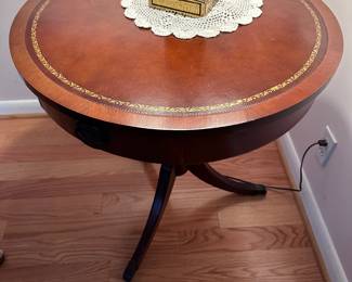 Leather Top Vintage Table