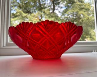 MCM Red Lucite Bowl