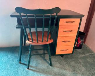 Small Desk and Chair, MCM Tapered Leg Desk, Artist Desk