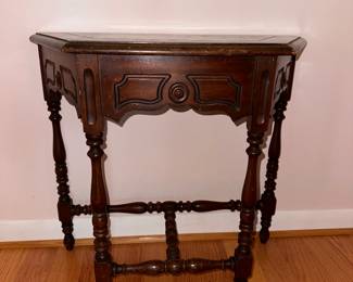 Leather Top Half Moon Table