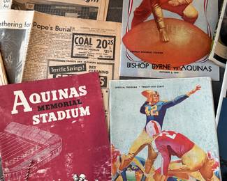 1940s 1950s Aquinas High School Football Memorabilia