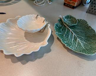 Vintage Chip and Dip Serving, Shell, Leaf