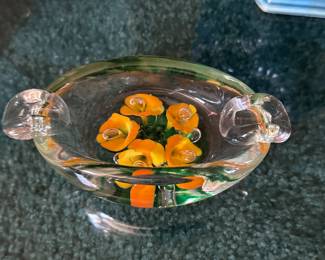 Fenton hand Blow Art Glass Ashtray Trinket Dish