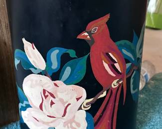 Painted Metal Trash Bin