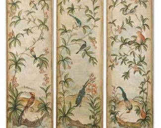 Hand Painted Chinoiserie Panels, Art