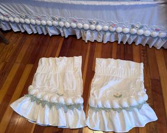 Vintage Pom Pom Bed Skirt and Window Treatments